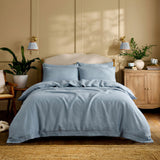 Sky Blue Linen Bedding Set