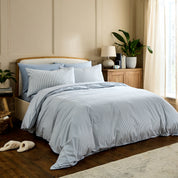 Sky Blue Striped Pillowcase Pair