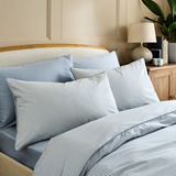 Sky Blue Striped Pillowcase Pair