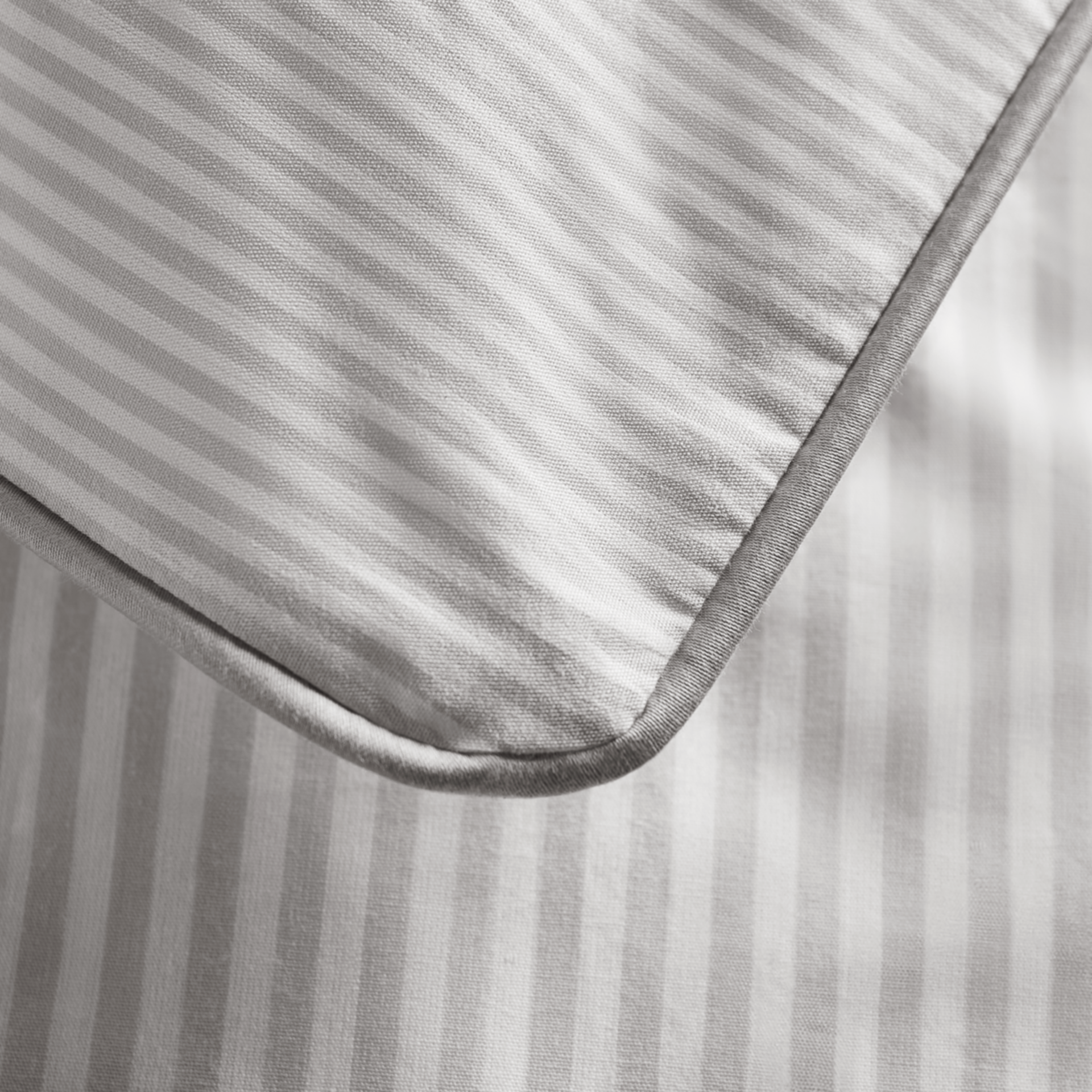 Dove Grey Striped Pillowcase Pair