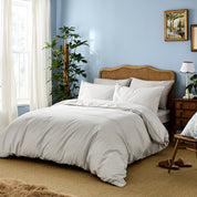 Dove Grey Striped Pillowcase Pair