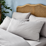 Dove Grey Striped Pillowcase Pair