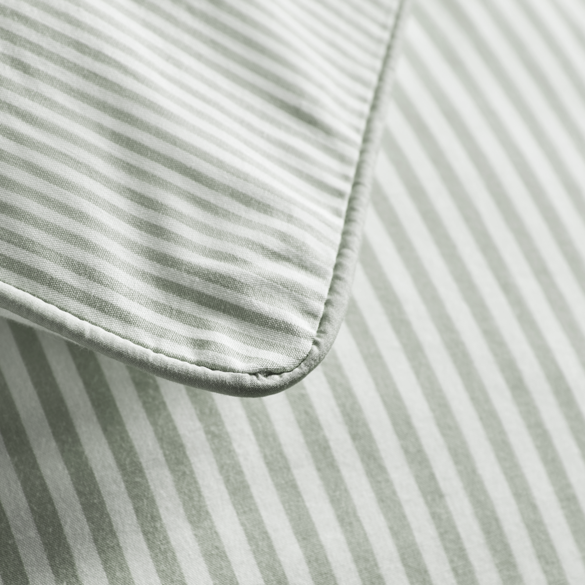 Sage Green Striped Pillowcase Pair