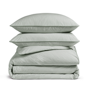 Sage Green Striped Bedding Set