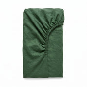 Thyme Green Linen Fitted Sheet