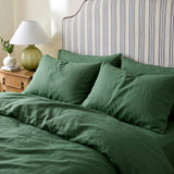 Thyme Green Linen Fitted Sheet