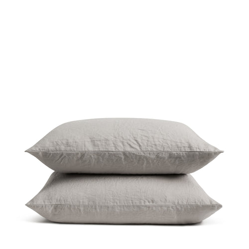 Dove Grey Linen Pillowcases