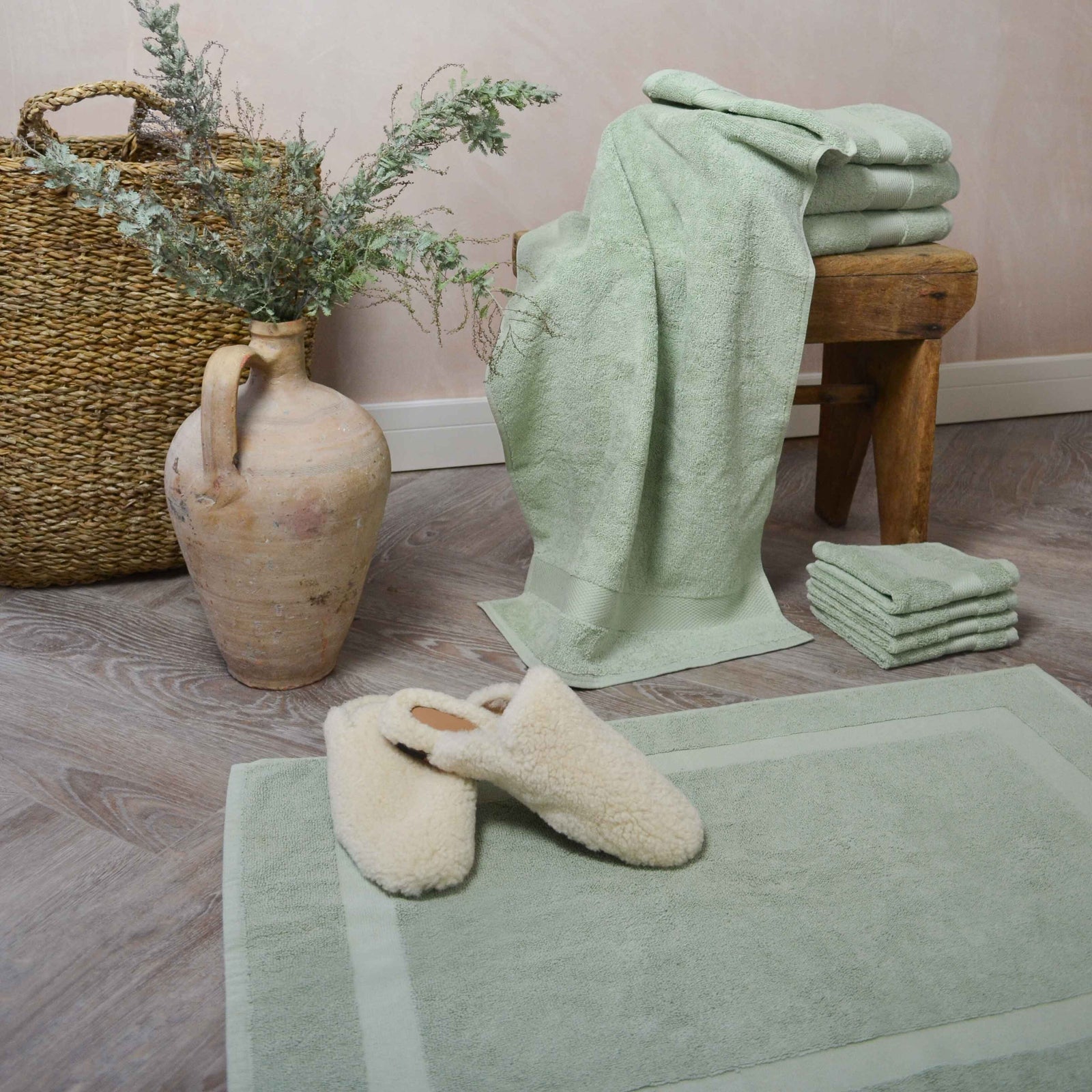 Sage Green Bath Mat Dip Doze
